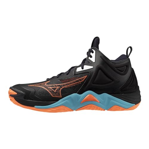 Mizuno Wave Momentum 3 Mid Unisex Volleyball Shoe, Neon Flame, 12 Narrow US Men