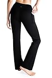 Yogipace,Side Pockets,Petite Women's Bootcut Yoga Pants Flare Lounge Workout Pants,27",Black,Size M