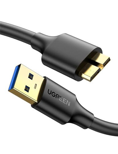 UGREEN Micro USB 3.0 Cable USB 3.0 Type A Male to Micro B Cord Compatible with Samsung Galaxy S5 Note 3 Camera Hard Drive and More 6ft