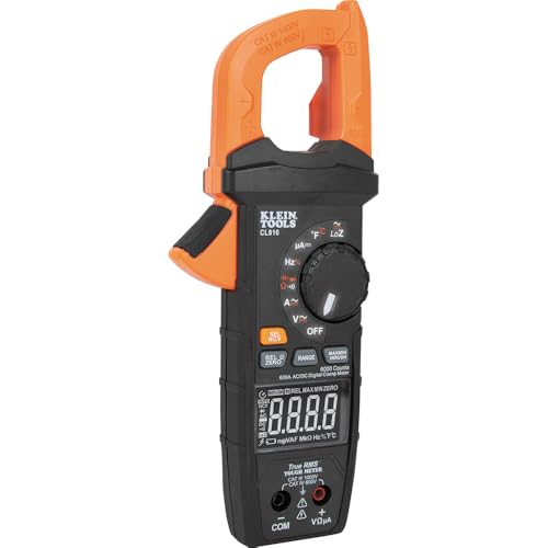 Klein Tools CL810 Pro Digital Clamp Meter with Flashlight and Illuminated Dial, 600A AC/DC Auto-Ranging, True RMS, NCVT, Measures Current, LOZ,Temperature