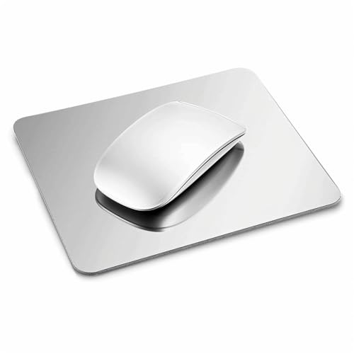 Dual-Sided Metal Mousepad - Large(11.8 x 9.4 inches) Aluminum Mouse Pad with Smooth & Textured Surface, Easy Clean and Durable