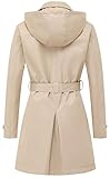 CREATMO US Women's Trench Coats Casual Double Breasted Spring Fall Long Trench Coat with Belt Khaki M