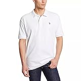 U.S. Polo Assn. 3 Pack Men's Classic Fit Short Sleeve Pique Polo T Shirt, Cotton Golf Shirt for Men, HGry/Wht/Blk, M