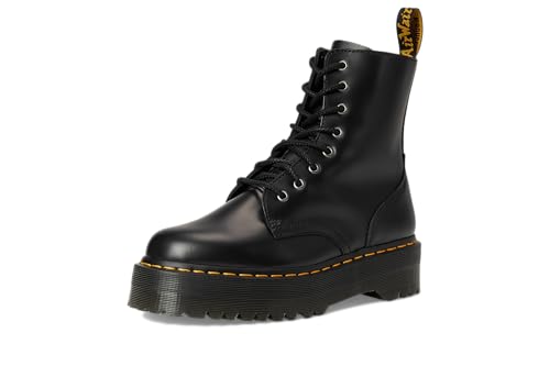 Dr. Martens, Jadon 8-Eye Leather Platform Boot for Men and Women, Black Polished Smooth, 6 US Women/5 US Men
