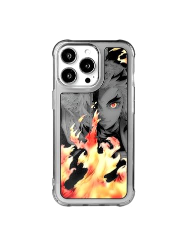 PomeloPets Demon for Slayer Phone Case Compatible with iPhone 12 13 14 15 16 Pro/Pro Max, Anime Demon Characters Tanjiro Kamado TPU Frame Cover Design Phone Cases (Rengoku,for iPhone 13 Pro Max)