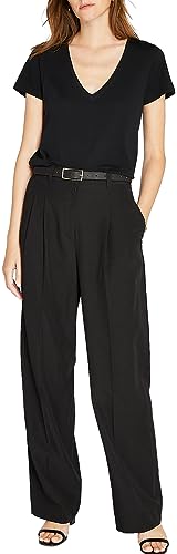 Club Monaco Women's Pleat Front Trouser, Soot Black/Noir, 4