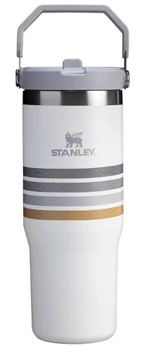 Stanley The Varsity Ice Flow Tumbler, Flip Straw Lid, 30 oz. - Cream Ash Stripe
