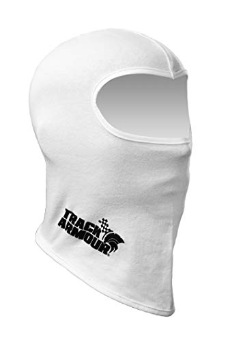 TRACK ARMOUR] Racing Head Sock Balaclava for Auto and Motorcycle Racing White Color TAHS-WT