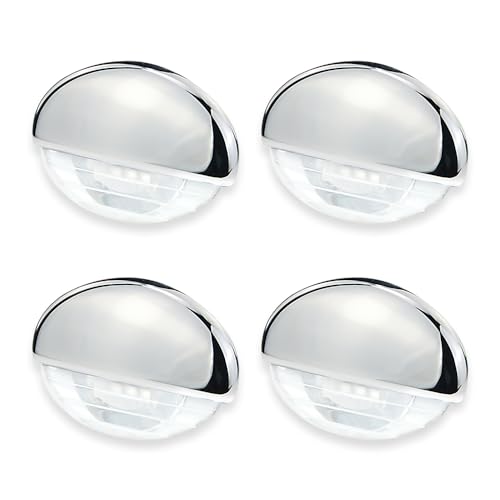 CLGMarine 4PCS Interior Boat Lights,Courtesy,Stair Lights,LED Waterproof Flush Mounted,for Yacht, RV,Pontoon Boat Interior, Exterior,Deck,Cockpit 12VDC (Daylight White)