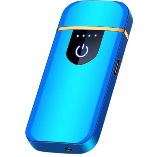 Electronic USB Rechargeable Lighter – Windproof Flameless Double-Sided Plasma Arc Lighter with LED Battery Indicator & Smart Touch Ignition – USB Charging Cable Included