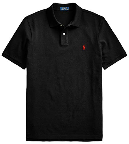 Polo Ralph Lauren Classic Fit Mesh Pony Logo Polo Shirt (M, BlackRedPony)