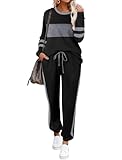 Aloodor Beach Vacation Essentials Workout Sets for Women Long Sleeve 2 Piece Yoga Outfits Fall Fashion 2025 L