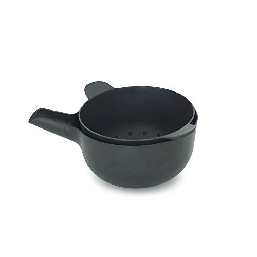 EKOBO Bamboo Small Multi-purpose Bowl & Colander Set, BIOBU Eco-material, Black