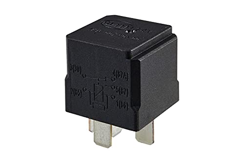 HELLA 4Rd 007 903-001 Relays, Working Current - 24V - 5Pole - Wiring Diagram: W2 - Plug: B1 - Opener/Working Current Relay/Inverter Relay - Colour: Black - Without Attachment