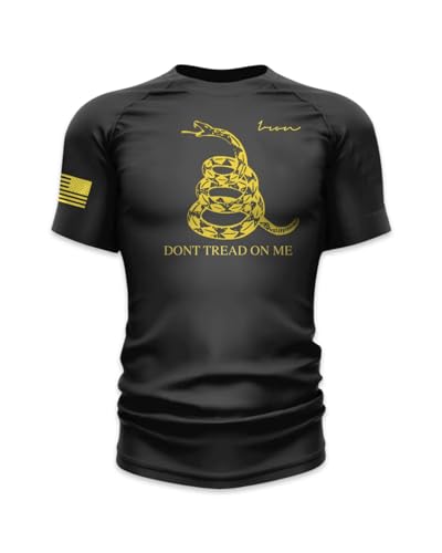 Iron Jiu Jitsu Don't Tread on Me Rash Guard for Men - BJJ No Gi Rash Guard (US, Alpha, X-Large, Regular, Regular, Black)