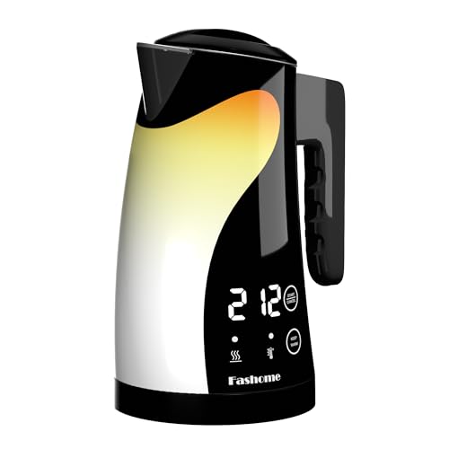 Electric Kettle Temperature Control, 5 Temp Presets, 2H Keep Warm, Double Wall Stainless Steel, 1.25L Cool-Touch Design with Auto Shut-Off, Cordless Water Boiler Heater, 360° Rotating Base, (Black)