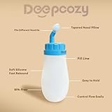 Deepcozy Soft Tip Neti Pot Squeeze Bottle, Nasal Wash Bottle Sinus Rinse, Pressure Irrigation with Thermometer Sticker for Adult & Kid 300ml with 30 Saline Packets（Blue）