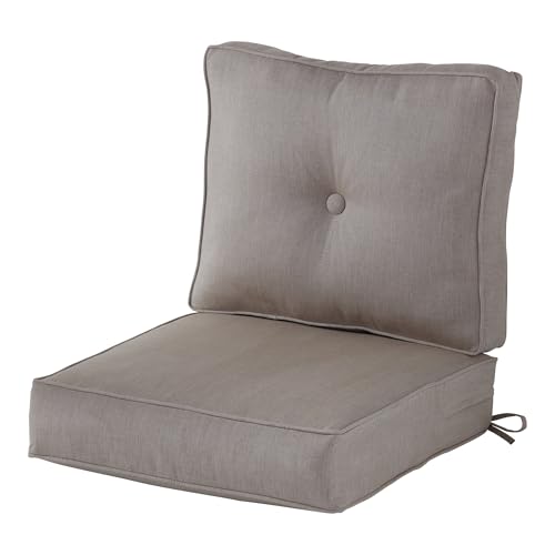 Greendale Home Fashions Outdoor 2-Piece Sunbrella Premium Deep Seat Cushion Set, Cast Ash