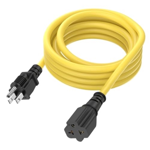 15-Ft 12AWG 15Amp to 20Amp-Extension Cable,15 Amp Household Plug to 20 Amp T-Blade,Nema 5-15P to 5-20R,5-15P to 6-15R/20R 12 Gauge Heavy-Duty Extension Cord,15A 125V to 20A Power Cord