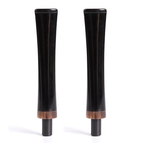 Heysong 2PCS Tobacco Pipe Accessories Black Straight Tapered Stem Replacement Mouthpiece for DIY Fit 3mm Filters HSBE0100X2