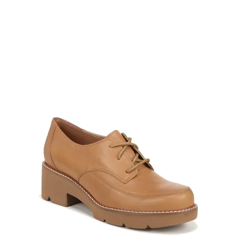 Naturalizer Womens Darry Lace Up Lug Sole Oxford Loafers Toffee Brown Leather 9 W