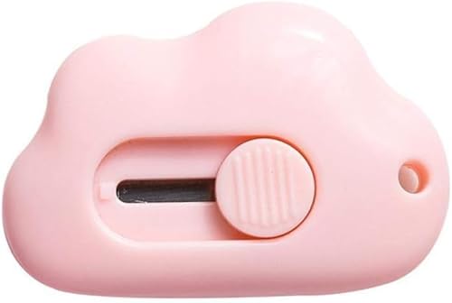 Pink Cloud Shaped Mini Art Utility Knives Box Cutter Retractable Letter OpenerPortable, Suitable for Cutting Envelopes