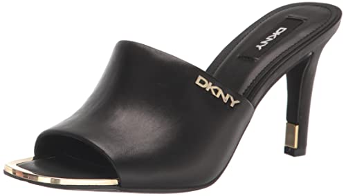 DKNY Women's Bronx Evening Sandal Mule Dress Heel Heeled, Black, 7.5