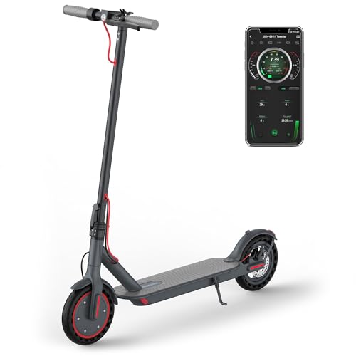 Roinside Electric Scooter for Adults - 8.5" Solid Tires/350W Motor, 19 MPH Digital Display, Up to 21 Miles Long-Range Foldable Commuting E-Scooter with Dual Braking System and App Control