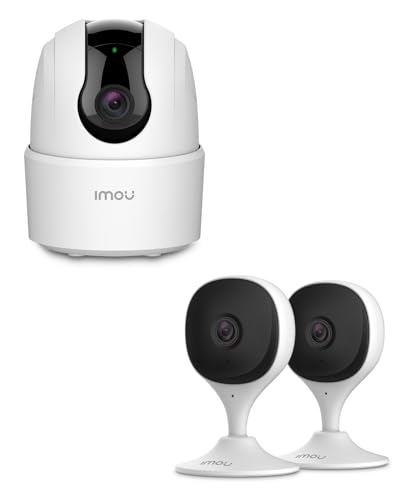 Imou 2K WiFi Security Camera Indoor +1080P Home Security Camera 2 Pack Pet Dog Baby, Baby Monitor with Night Vision, 2-Way Audio, Human Detection, Sound Detection