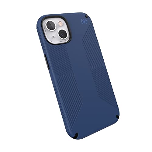 Speck Presidio2 Grip Case for Apple iPhone 13 -Polycarbonate, Shock-Absorbent, Coastal Blue and Black