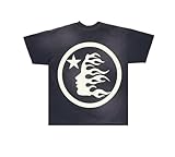 Villeion Styles HELLSTAR Streetwear Fashion T-Shirt (US, Alpha, Large, Vintage Black Tee)