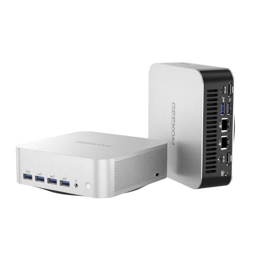 GEEKOM A8 Max AI Mini PC, AMD Ryzen 9 8945HS, 2.5Gbps Dual LAN Port Mini Gaming PC with 32GB DDR5 2TB M.2 2280 NVMe SSD, Mini PC Windows 11 Pro/Wi-Fi 6E/BT 5.2/USB4/8K