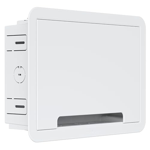 ECHOGEAR 9" in-Wall TV Media Box - Recessed TV Outlet & Network Enclosure - Works with Roku, Apple TV, Fire TV Stick, & Samsung One Connect Mini - WiFi Friendly Cable Management Kit