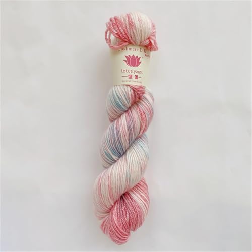 Lotus Yarns Handpainted 100% Cashmere DK Knitting Yarn Soft Fluffy Crochet Yarn Great for Baby Garments, Scarves, Hats and Craft Projects (#18)