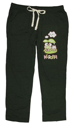 Sanrio Keroppi Frog Women's Plus Size Adult Lounge Sleep Pajama Pants (5) Heather Green