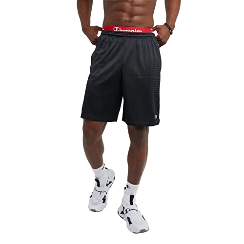 Champion Mens Shorts, Mesh Gym Lightweight Athletic (Reg. Big & Tall) Running-shorts, Black C Patch Logo, 3X-Large US