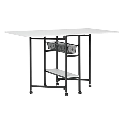 Studio Designs Sew Ready Fabric Cutting Standing Table with Craft Organizers - 58.75" W x 36.5" D x 30" H - Charcoal / White