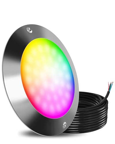 Goldlife P9-2 6Inch Pool Light for Inground Pools 12V 60W 6000LM, 50ft Cord LED Underwater Pool Lights, IP68 Waterproof Swimming Pools Light, RGB Pool Light Fixture (NOT Included Controllers)