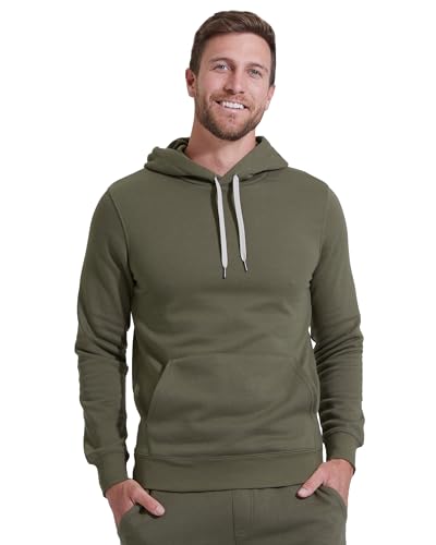 True Classic Mens Hoodies - Fleece Pullover Hoodie, Pack of 1, Military Green, M