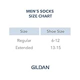 Gildan Men's Polyester Half Cushion Crew Socks, 12-Pairs, Black, Shoe Size: 6-12