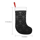 FYCFSLMY Gothic Black Skull Large Christmas Stockings, Xmas Tree Fireplace Hanging Decorations for Home Holiday Decor