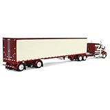 First Gear 1/64 Candy Red/Ivory Kenworth T660 Truck Model with Spread Axle Reefer Trailer, Recommended for Ages 14+, Includes Kenworth T660 Truck and Utility 53' Thermo King Refrigerated Trailer