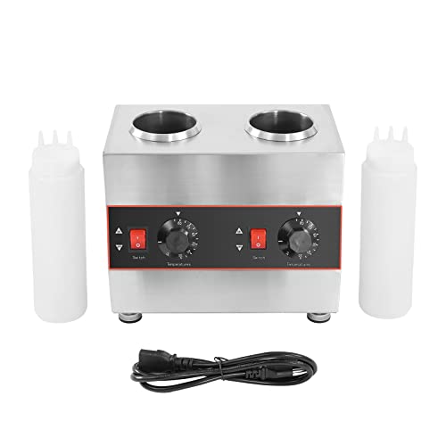 Electric Cheese Sauce Warmer 2 Bottles Commercial Sauce Warmer 110V Chocolate Sauce Warmer Toppings Bottle Warmer Adjustable Temperature