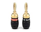 Deadbolt Banana Plugs 6-Pairs by Sewell, Gold Plated Speaker Plugs, Quick Connect, SW-29863-6