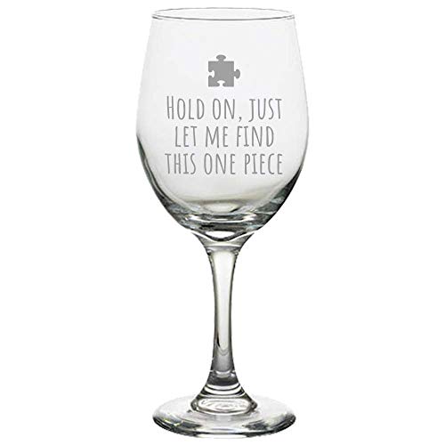 Funny Jigsaw Puzzle Wine Glass - Puzzle Lover Gift Idea - Let Me Find This One Piece