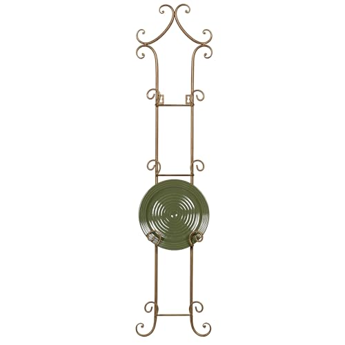 Touch of Class Regalla Petite Plate Rack - Vertical Plate Display - Hanging Plate Rack - For 6-8" dia. Plates - Satin Gold Finish - Four-plate is 38 inches - Hardware Included