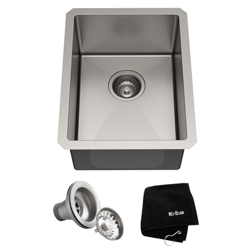 Kraus Kitchen Sink - Kraus Standart Pro 14-Inch Undermount Single Bowl, 16 Gauge Stainless Steel Kitchen Sinks, KHU101-14