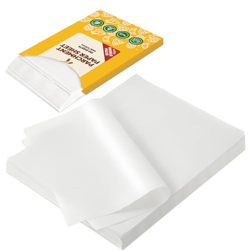 Katbite 350Pcs 9x13 In Parchment Paper Sheets, Heavy Duty White Baking Paper, Non-stick & Oil Proof for Oven, Air Fryer, Grilling, Steaming and Cooking Bread