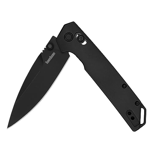 Kershaw Black Iridium Folding Pocket Knife, Sleek 3.4 inch D2 Steel Blade, DuraLock Locking Mechanism, Aluminum Handle, Designed in the USA