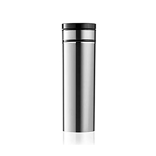 LeTkingok Heating Cup -Remote Control LCD Touch Screen Smart Electric Hot Water Cup Car Home Dual-use Teakettle Thermos Cup 12V-24V 100 ° C (Steel Color)